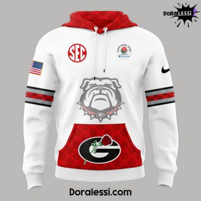 Georgia Bulldogs football x Rose Bowl Game White Hoodie