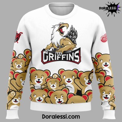 Grand Rapids Griffins Teddy Bear Toss White Sweatshirt