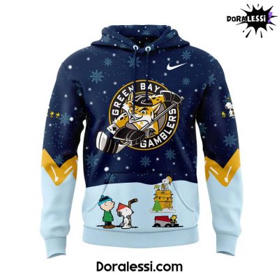 Green Bay Gamblers Peanuts Holiday Speciality X Snoopy Hoodie