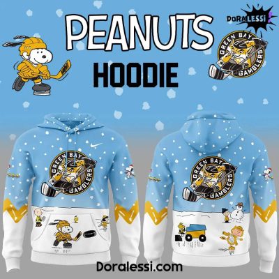 Green Bay Gamblers Peanuts X Snoopy Blue Hoodie