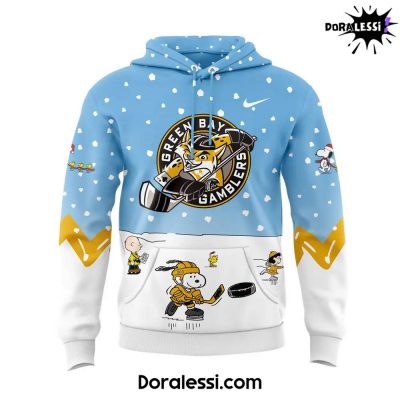 Green Bay Gamblers Peanuts X Snoopy Blue Hoodie