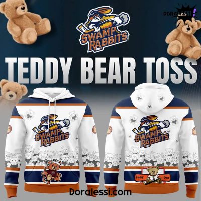 Greenville Swamp Rabbits Teddy Bear Toss White Hoodie