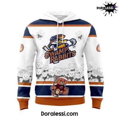 Greenville Swamp Rabbits Teddy Bear Toss White Hoodie