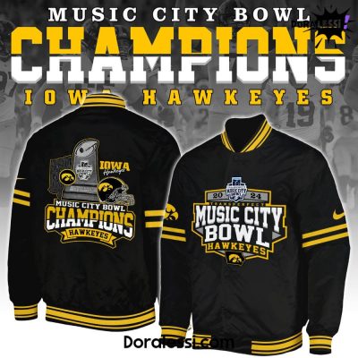 Iowa Hawkeyes Transperfect Music City Bowl Champions Black Bomber Jacket