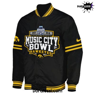 Iowa Hawkeyes Transperfect Music City Bowl Champions Black Bomber Jacket