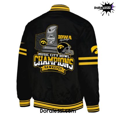 Iowa Hawkeyes Transperfect Music City Bowl Champions Black Bomber Jacket