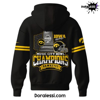 Iowa Hawkeyes Transperfect Music City Bowl Champions Black Hoodie