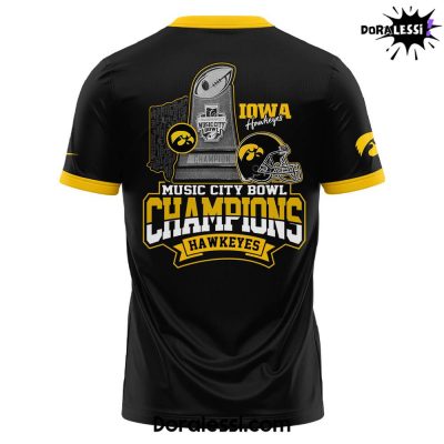 Iowa Hawkeyes Transperfect Music City Bowl Champions Black Tee