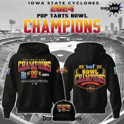 Iowa State Cyclones Pop Tarts Bowl 2024 Champion Black Hoodie