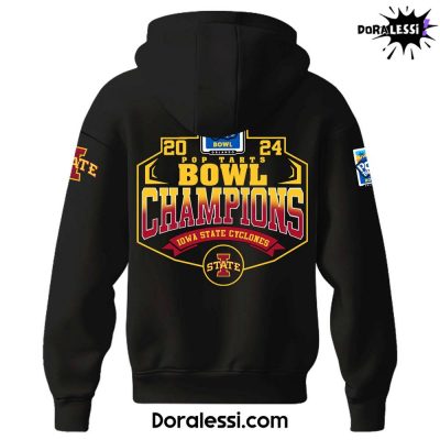 Iowa State Cyclones Pop Tarts Bowl 2024 Champion Black Hoodie