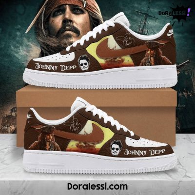 Johnny Depp X Pirates of the Caribbean Black Pearl Ship Air Force 1 Shoes