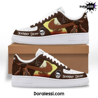 Johnny Depp X Pirates of the Caribbean Black Pearl Ship Air Force 1 Shoes