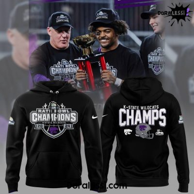 K-State Wildcats 2024 Rate Bowl Champions Black Hoodie