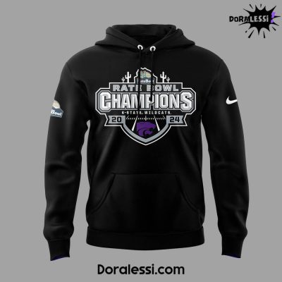 K-State Wildcats 2024 Rate Bowl Champions Black Hoodie