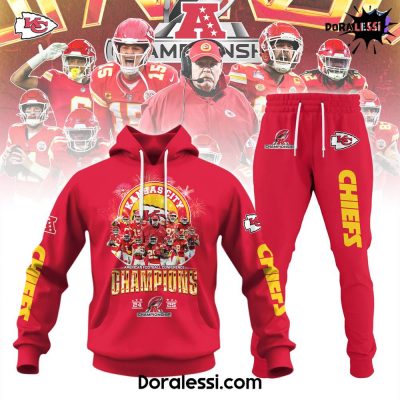 Kansas City Chief AFC Champs 2425 Championship Red Hoodie