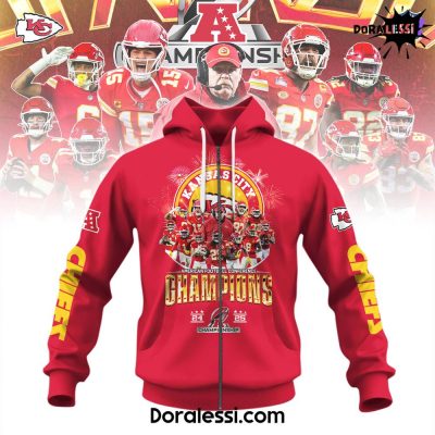 Kansas City Chief AFC Champs 2425 Championship Red Hoodie