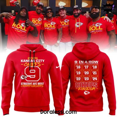 Kansas City Chiefs Nine-Straight AFC West Division Champions Hoodie