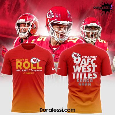 Kansas City Chiefs Ready To Roll AFC East Champions Red Gradient Shirt