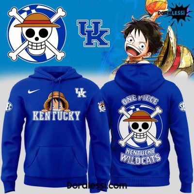 Kentucky Wildcats X One Piece Luffy Blue Hoodie