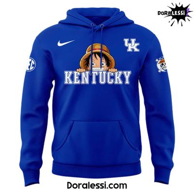 Kentucky Wildcats X One Piece Luffy Blue Hoodie