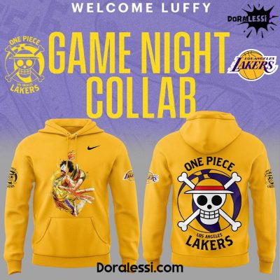 Los Angeles Lakers One Piece Luffy Night Yellow Hoodie