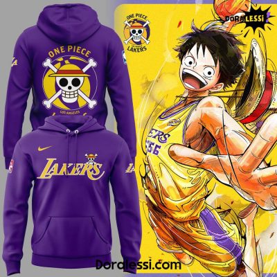 Los Angeles Lakers X One Piece Luffy Purple Hoodie