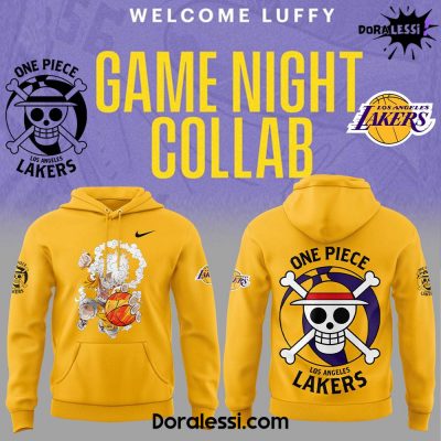 Luffy Gear 5 are joining the Lakers for One Piece Night Yellow Hoodie