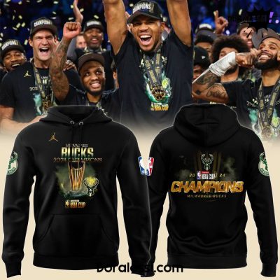 Milwaukee Bucks 2024 Champions NBA Cup Black Hoodie