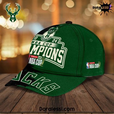 Milwaukee Bucks 2024 NBA Champions Cup Green Classic Cap