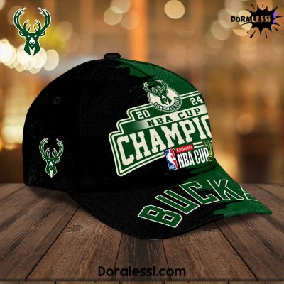 Milwaukee Bucks 2024 NBA Champions Cup Green Classic Cap