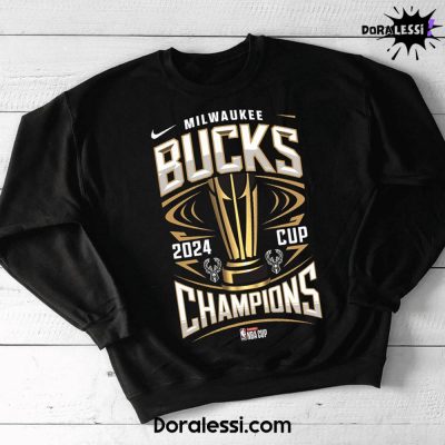 Milwaukee Bucks Emirates Basketball 2024 Championship Black Sweatshirt