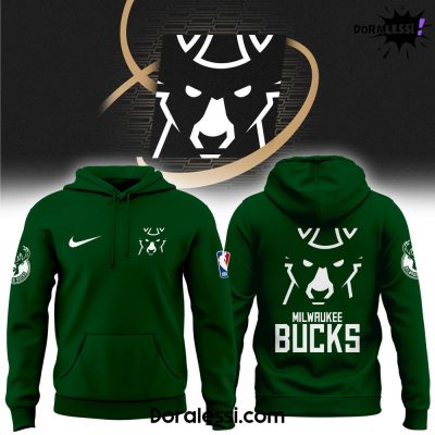 Milwaukee Bucks Mascot Logo Green Hoodie