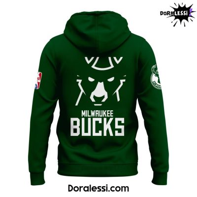 Milwaukee Bucks Mascot Logo Green Hoodie