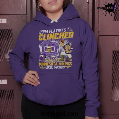 Minnesota Vikings 2024 Playoffs Clinched Skol Vikings Purple Hoodie