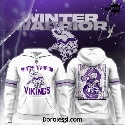 Minnesota Vikings 2024 Winter Warrior Skol Vikings White Hoodie