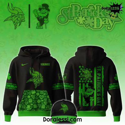 Minnesota Vikings NFL x St.Patrick’Day Limited Edition Black Hoodie