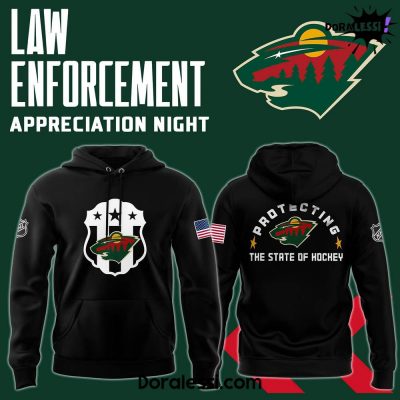 Minnesota Wild x 2025 Law Enforcement Appreciation Night Premium Limited Black Hoodie