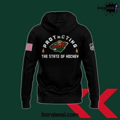 Minnesota Wild x 2025 Law Enforcement Appreciation Night Premium Limited Black Hoodie 3