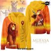 Mufasa The Lion King All Characters Back Yellow Hoodie