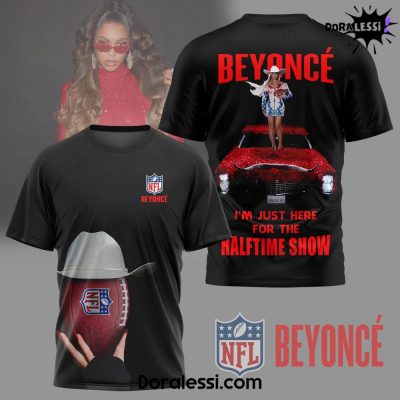 NFL X Beyoncé I’m Just Here For The Halftime Show Black Tee