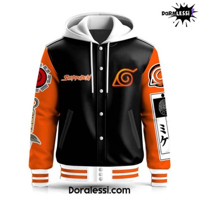 Naruto Shippuden Seal Of Nine-Tail Fox Hooded Baseball Jacket