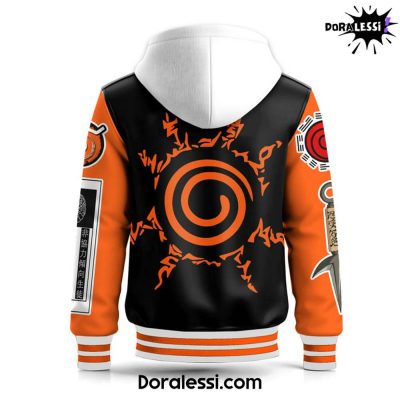 Naruto Shippuden Seal Of NineTail Fox Hooded Baseball Jacket