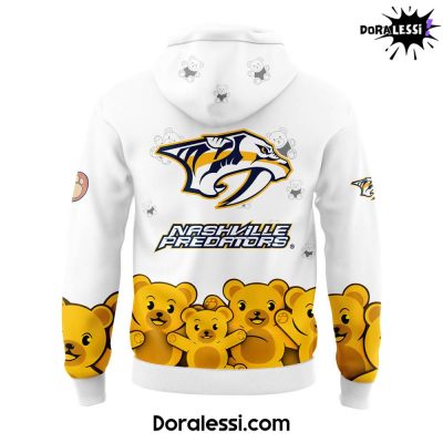 Nashville Predators Teddy Bear Toss White Hoodie