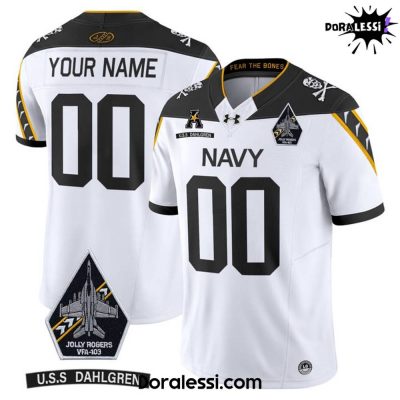 Navy Midshipmen Custom Ships Vapor Limited White Football Jersey