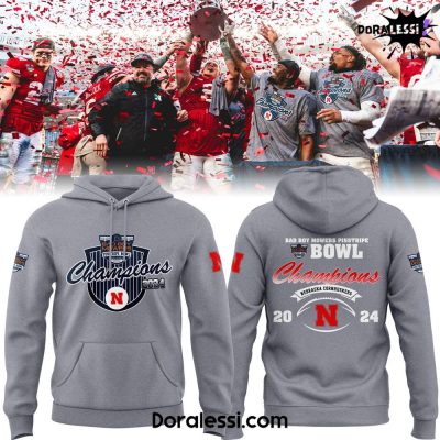 Nebraska Cornhuskers Bad Boy Mowers Pinstripe Bowl Champions Gray Hoodie