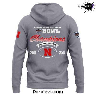 Nebraska Cornhuskers Bad Boy Mowers Pinstripe Bowl Champions Gray Hoodie