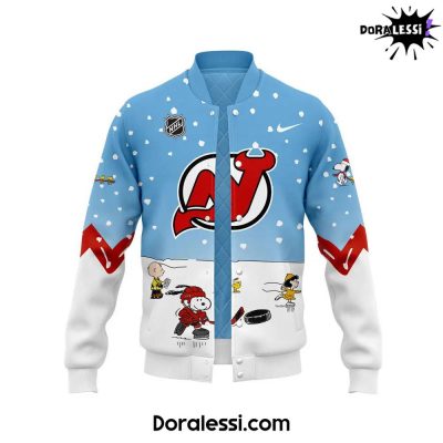 New Jersey Devils Peanuts & Snoopy Night Blue Baseball Jacket