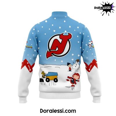 New Jersey Devils Peanuts Snoopy Night Blue Baseball Jacket