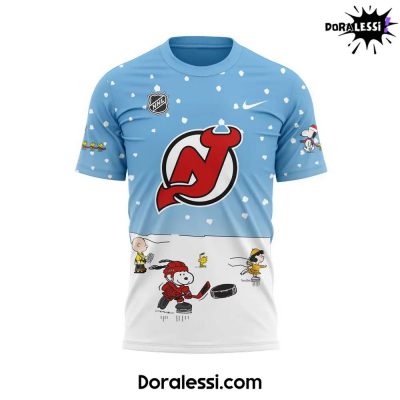 New Jersey Devils Peanuts & Snoopy Night Blue TShirt