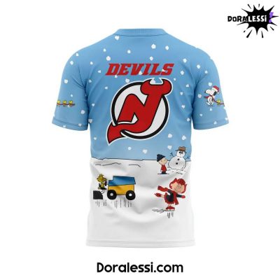 New Jersey Devils Peanuts Snoopy Night Blue TShirt